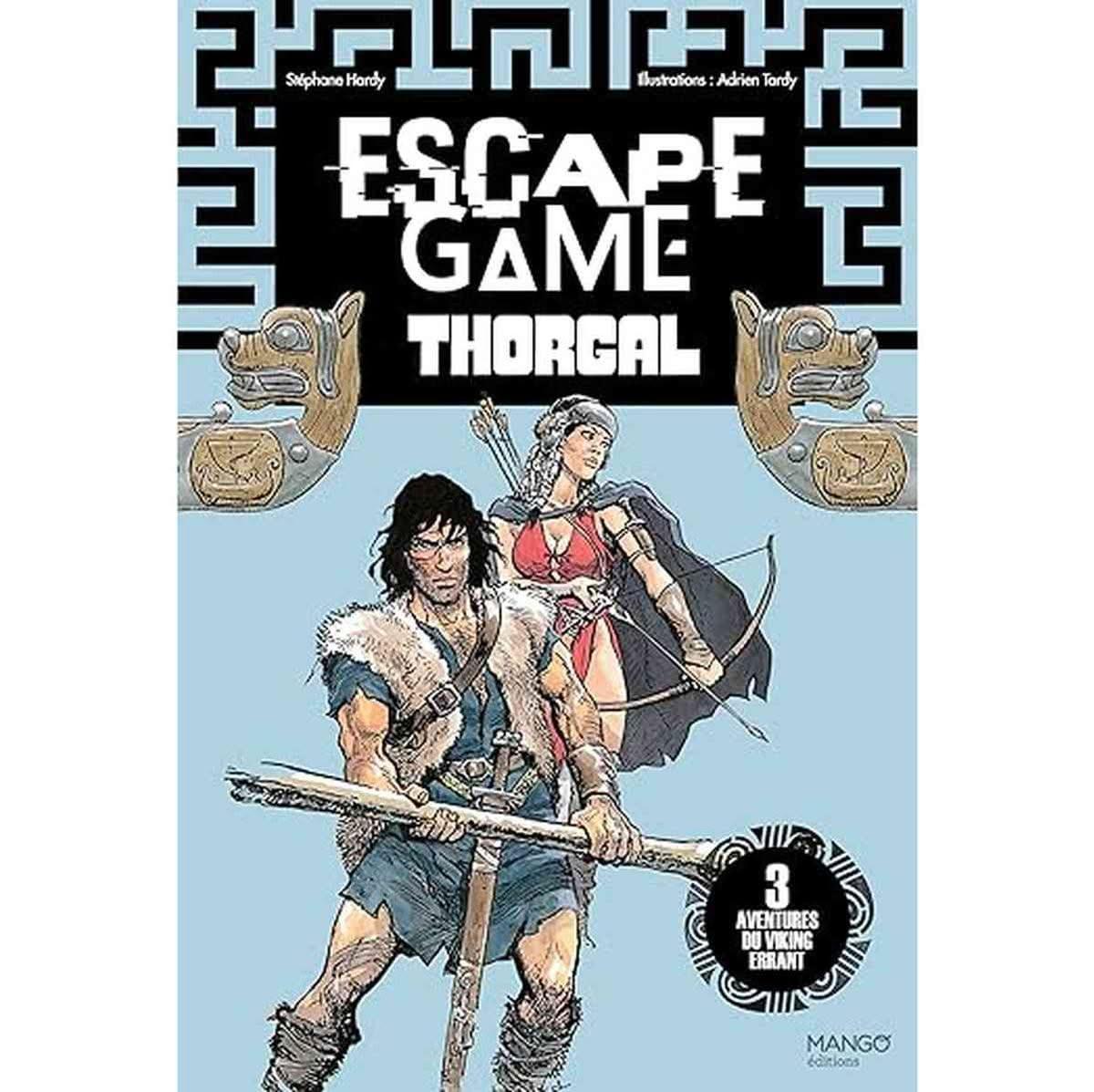 Escape Game - Thorgal, un livre de Stéphane Hardy et Adrien Tardy. Plongez dans trois aventures captivantes avec Thorgal, Jolan et Kriss de Valnor, mêlant énigmes et défis vikings.