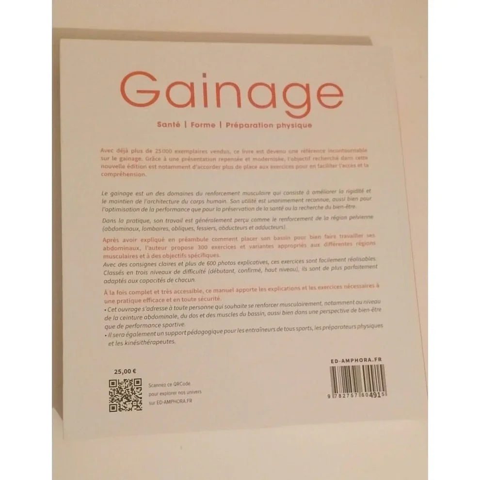 QUATRIEME DE COUVERTURE DU LIVRE Gainage - 300 Exercices Et Variantes - Olivier Pauly. Preparation physique