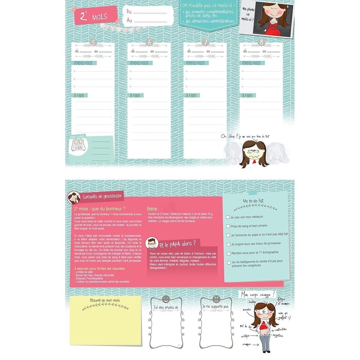 Organiseur de ma grossesse Mémoniak outil idéal suivi avec papa les 9 mois et 3 mois de bébé