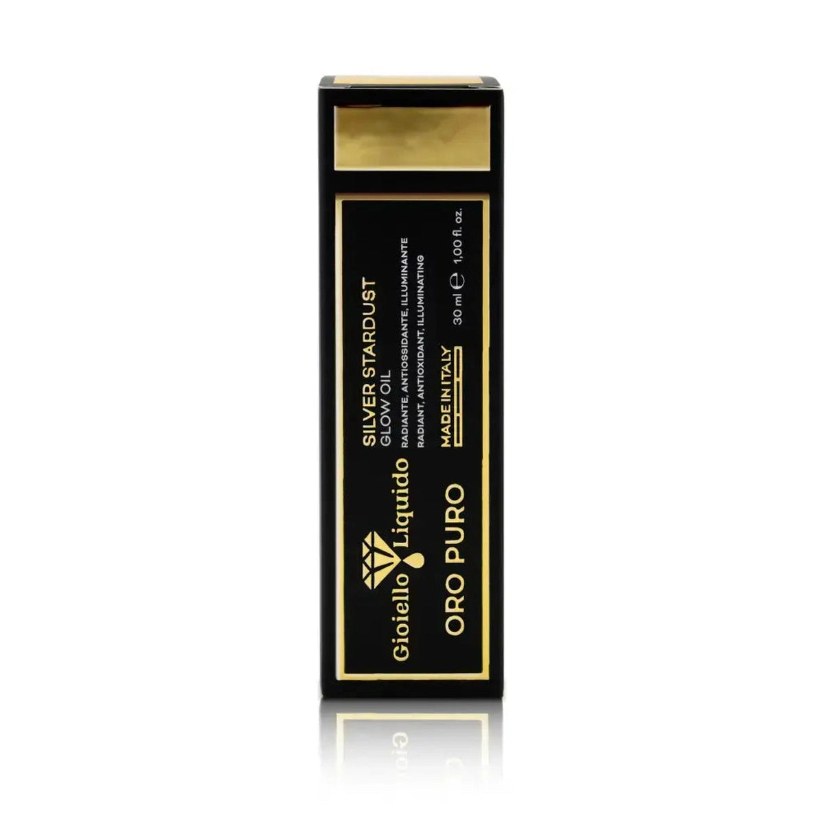 Huile visage Oro Puro Silver Stardust Glow Oil Gioiello Liquido 30 ml argent coffret noir or