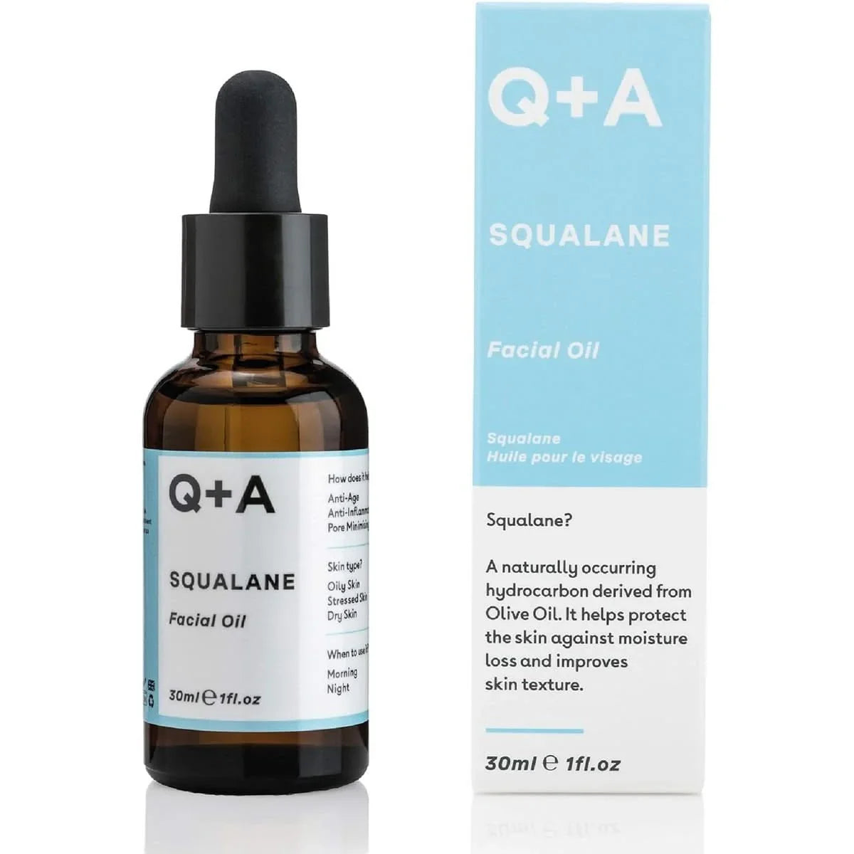 Q+A Huile au squalane 100% naturelle pour visage
