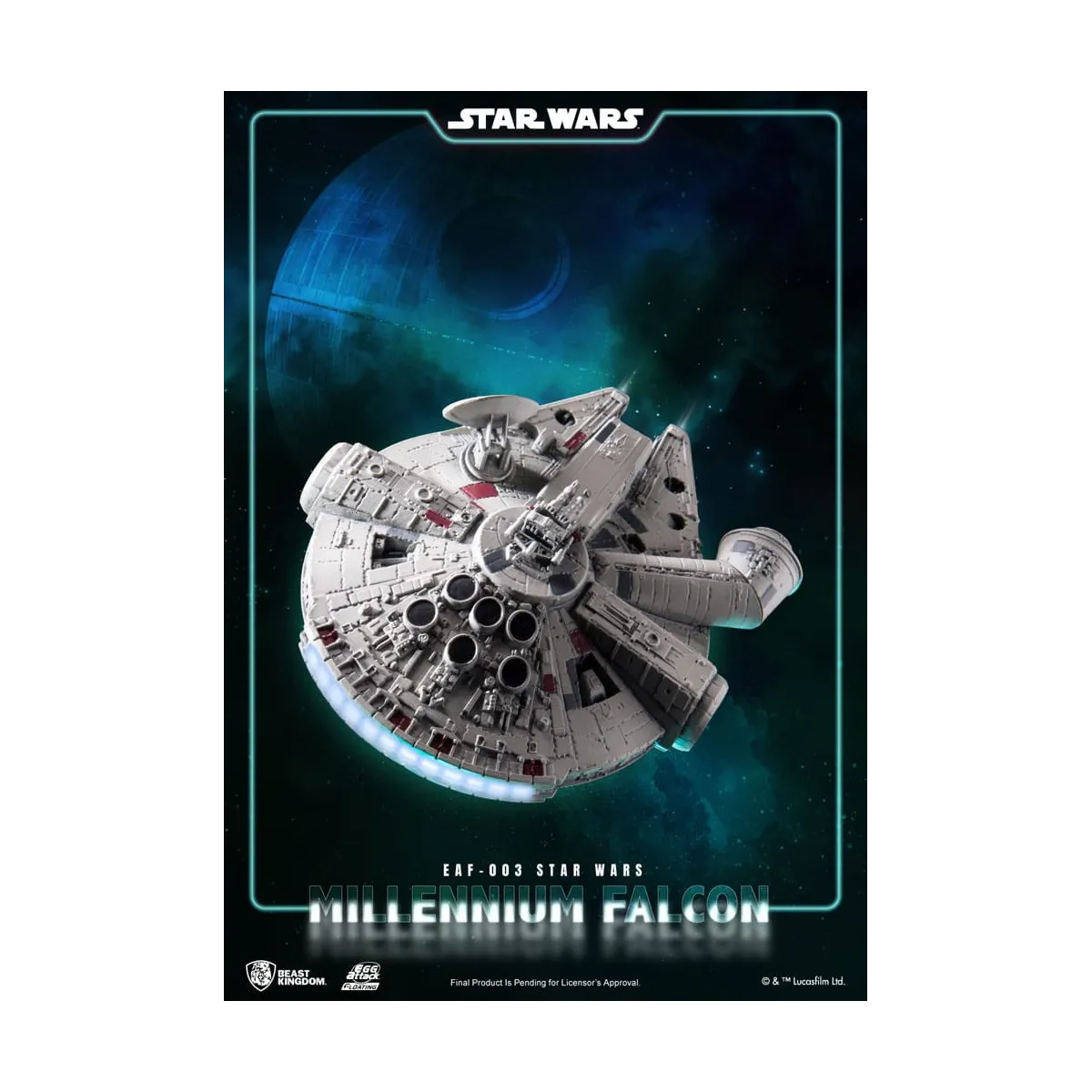 Diorama lumineux Millennium Falcon Egg Attack Floating Beast Kingdom Star Wars vaisseau en lévitation avec LED
