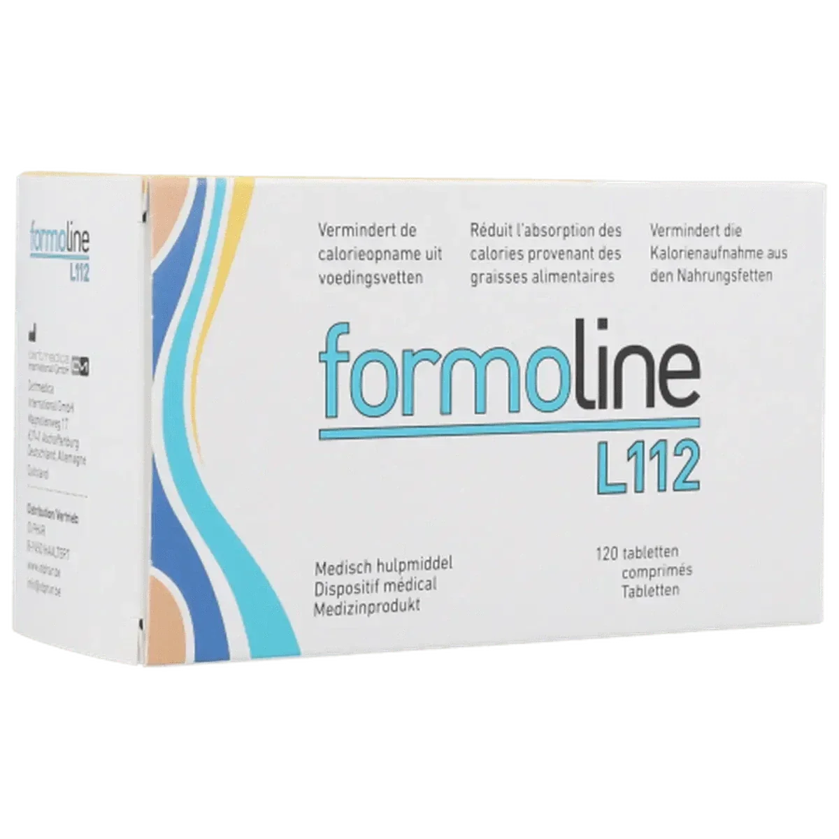 Formoline L112 120 comprimés, capteur de graisses pour le contrôle du poids et la réduction de l'absorption des calories. Idéal pour la gestion du surpoids.