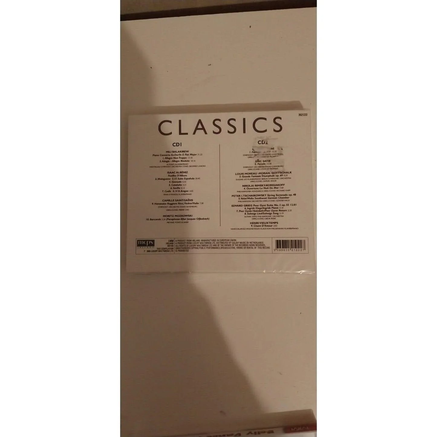 Cd Romantic Classics ,Balakirew,Saint-Saens,Tchaikovsky , Albeniz..