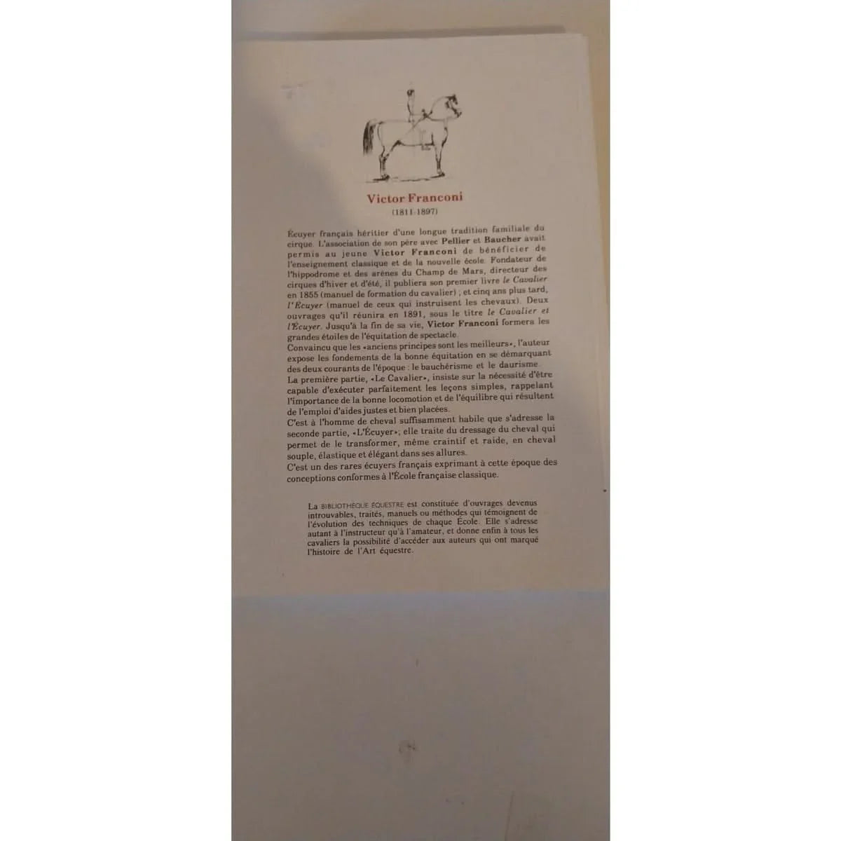 Le cavalier et l ecuyer -Victor Franconi