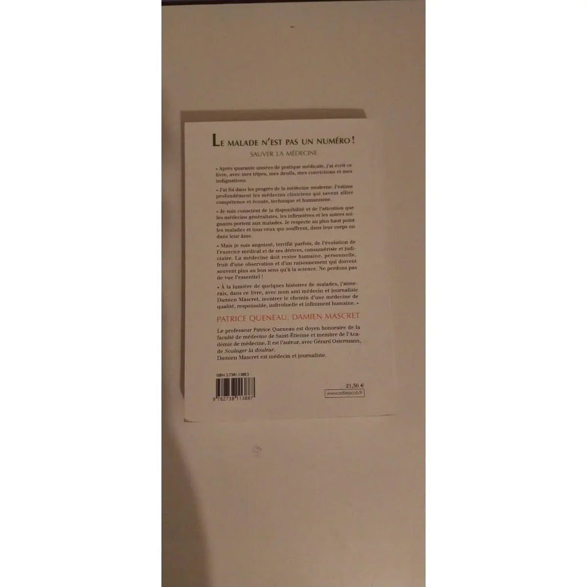 Le malade n'est pas un numéro ! Sauver la médecine, Patrice Queneau