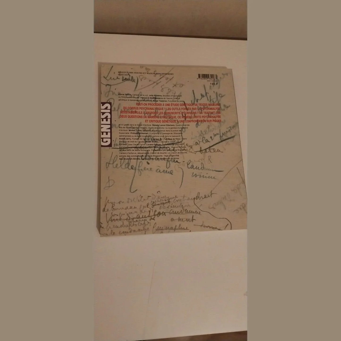 Revue Genesis, numéro 8Psychanalyse