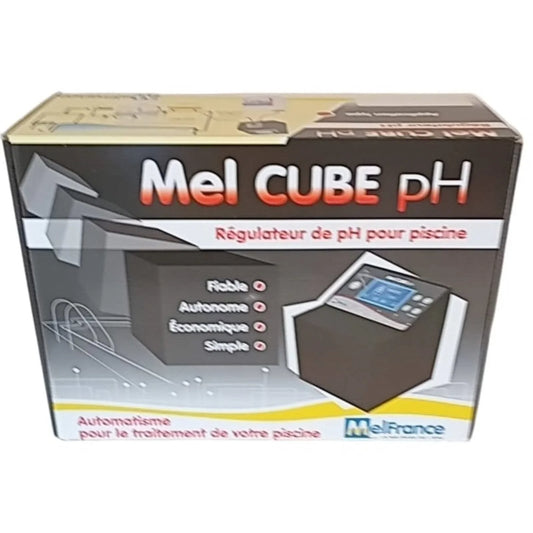 Régulateur de pH pour piscine Mel Cube pH avec pompe péristaltique. Automatise la régulation du pH pour une eau équilibrée et un traitement optimal.