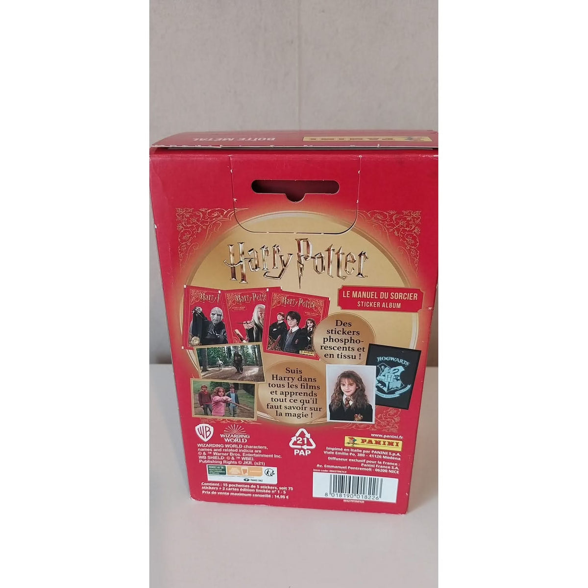 Panini Harry Potter - Le Manuel du Sorcier Boite métal rouge 15 Pochettes + 2 Cartes édition limitée
