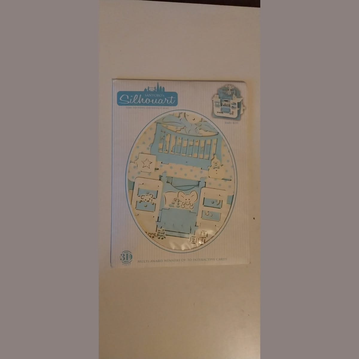 Silhouart de Santoro 3d Interactive carte de voeux – Bébé Garçon