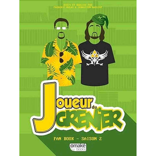 Coffret fan book officiel Joueur du Grenier Saison 2 – couverture verte avec illustration Seb et Fred du Grenier éditions Omaké Books