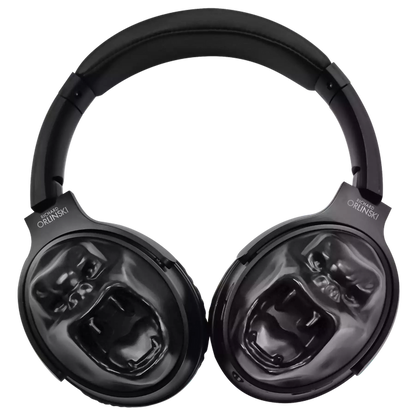 Casque sans fil KONG Richard Orlinski noir mat vue de face design gorille à facettes