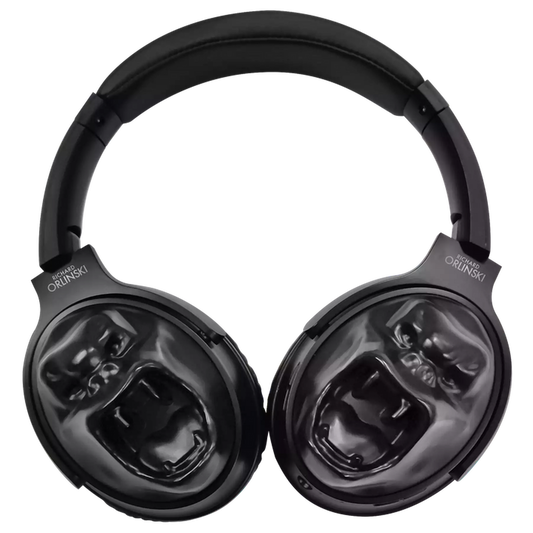 Casque sans fil KONG Richard Orlinski noir mat vue de face design gorille à facettes