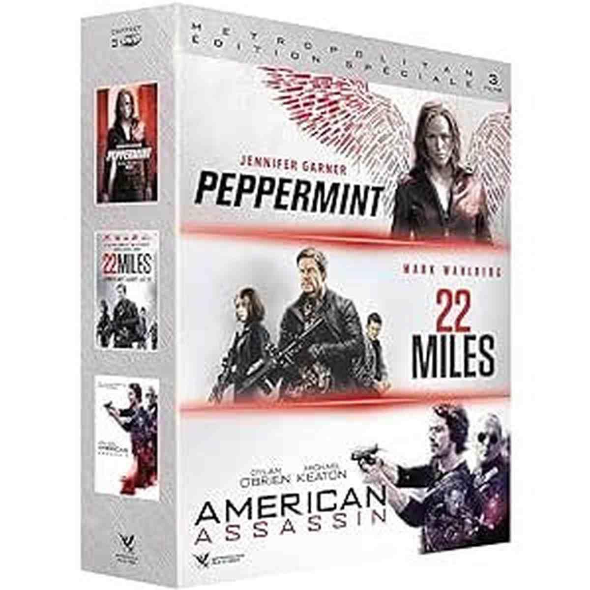 Action Vengeance : Peppermint + 22 Miles + American Assassin Coffret dvd