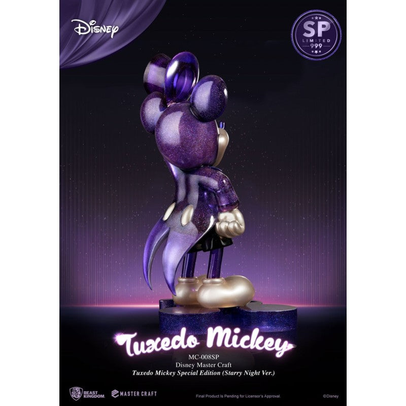 Statuette Tuxedo Mickey Starry Night vue de dos queue-de-pie édition limitée 999 exemplaires