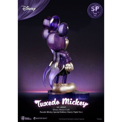 Statuette Tuxedo Mickey Starry Night vue de dos queue-de-pie édition limitée 999 exemplaires