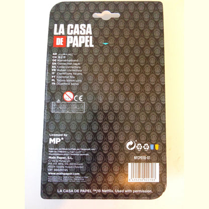 Dos du packaging La Casa de Papel ruban correcteur lot de 3 sous licence Netflix