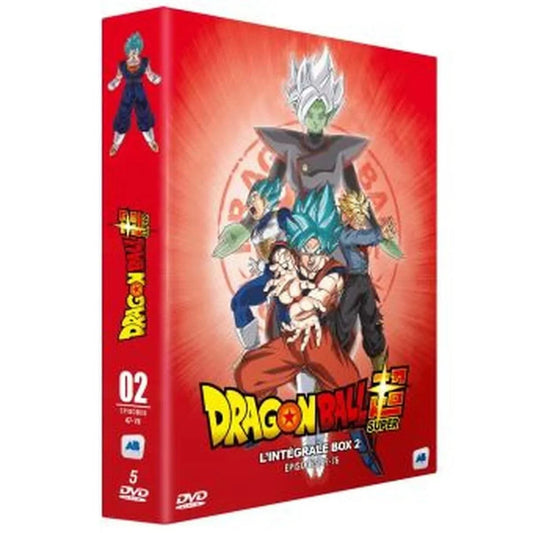 Coffret Dragon Ball Super Box 2 L'intégrale DVD : Épisodes 47-76. Retrouvez Goku, Vegeta et Trunks face à la menace de Black dans cette édition collector.