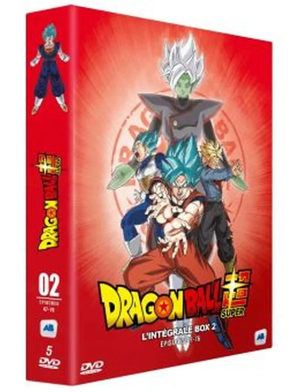 Coffret Dragon Ball Super Box 2 L'intégrale DVD : Épisodes 47-76. Retrouvez Goku, Vegeta et Trunks face à la menace de Black dans cette édition collector.