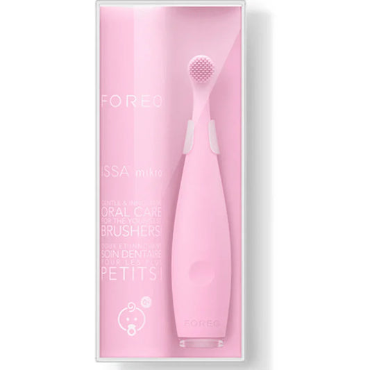 Foreo ISSA Mikro Pearl Pink – Brosse à dents sonique bébé en silicone médical – coffret rose