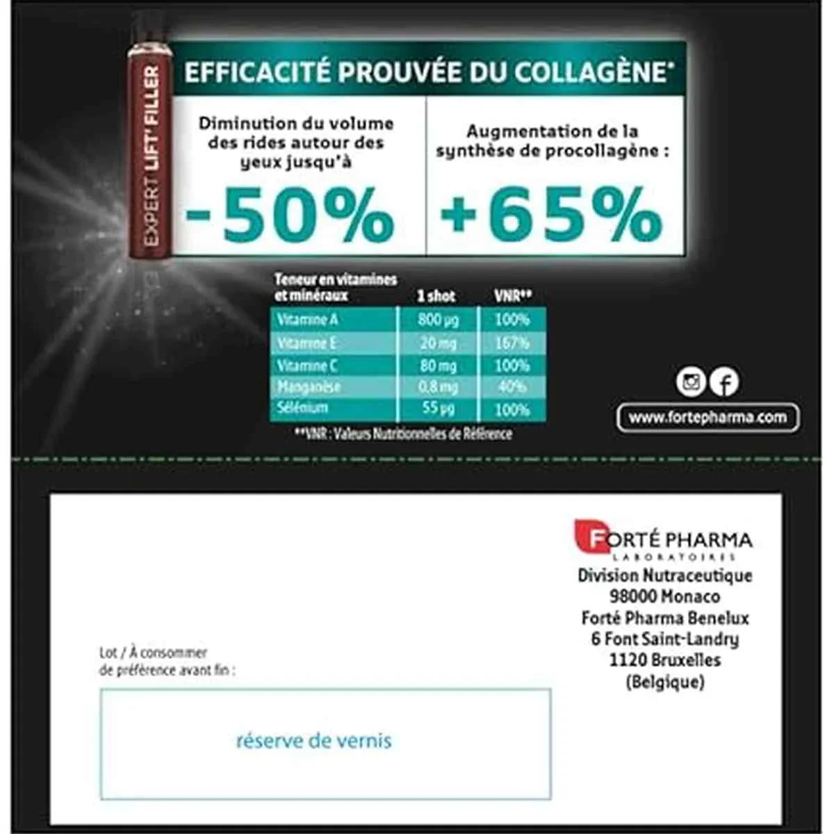 Forté Pharma Expert Lift-Filler - Résultats cliniques : -50% rides et +65% procollagène