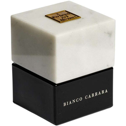 Eau de parfum Bianco Carrara I Profumi del Marmo flacon noir bouchon marbre blanc Carrare