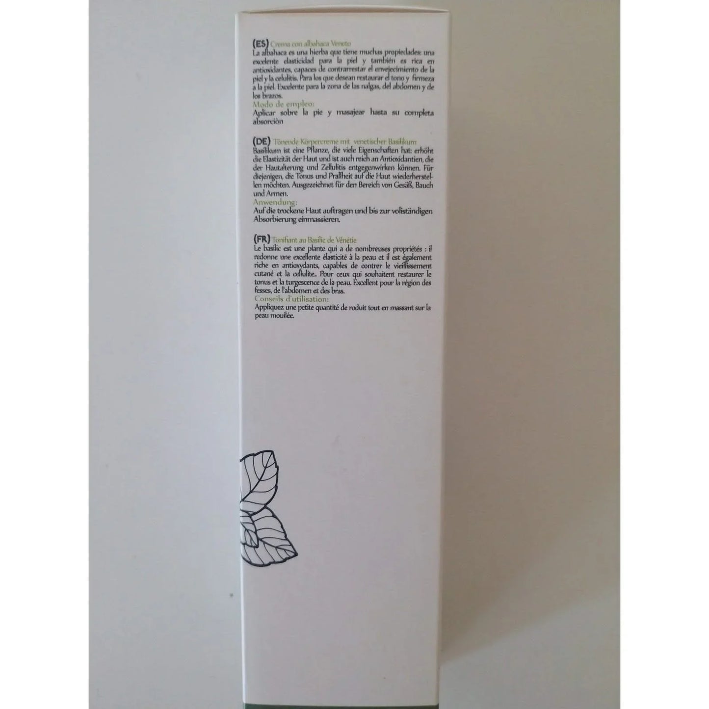 Crème Corporelle Tonifiante au Basilic Vénitien Natibio cellulite