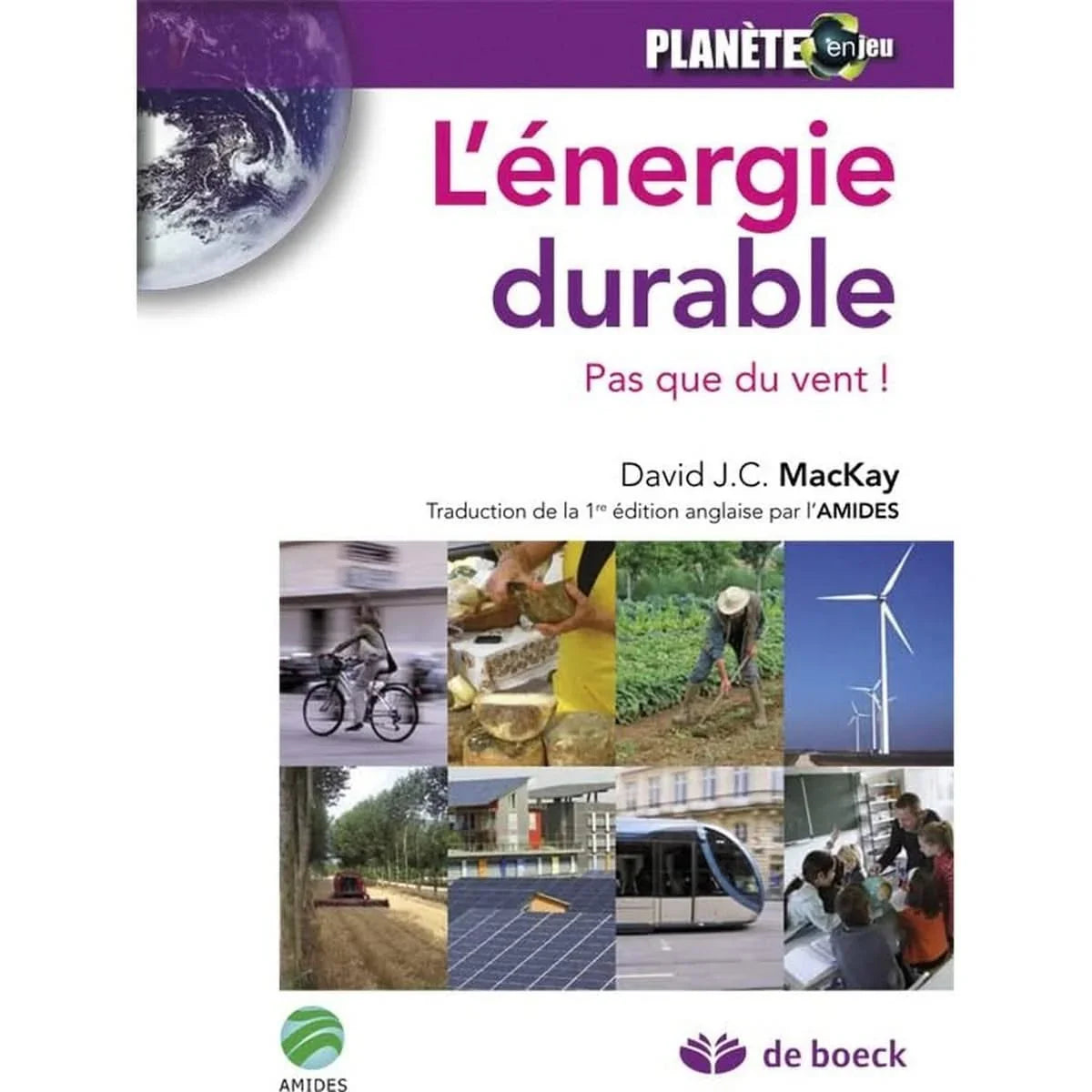 Couverture du livre 'L'énergie durable : Pas que du vent' de David MacKay. Une analyse des sources d'énergie renouvelables et de leur viabilité.