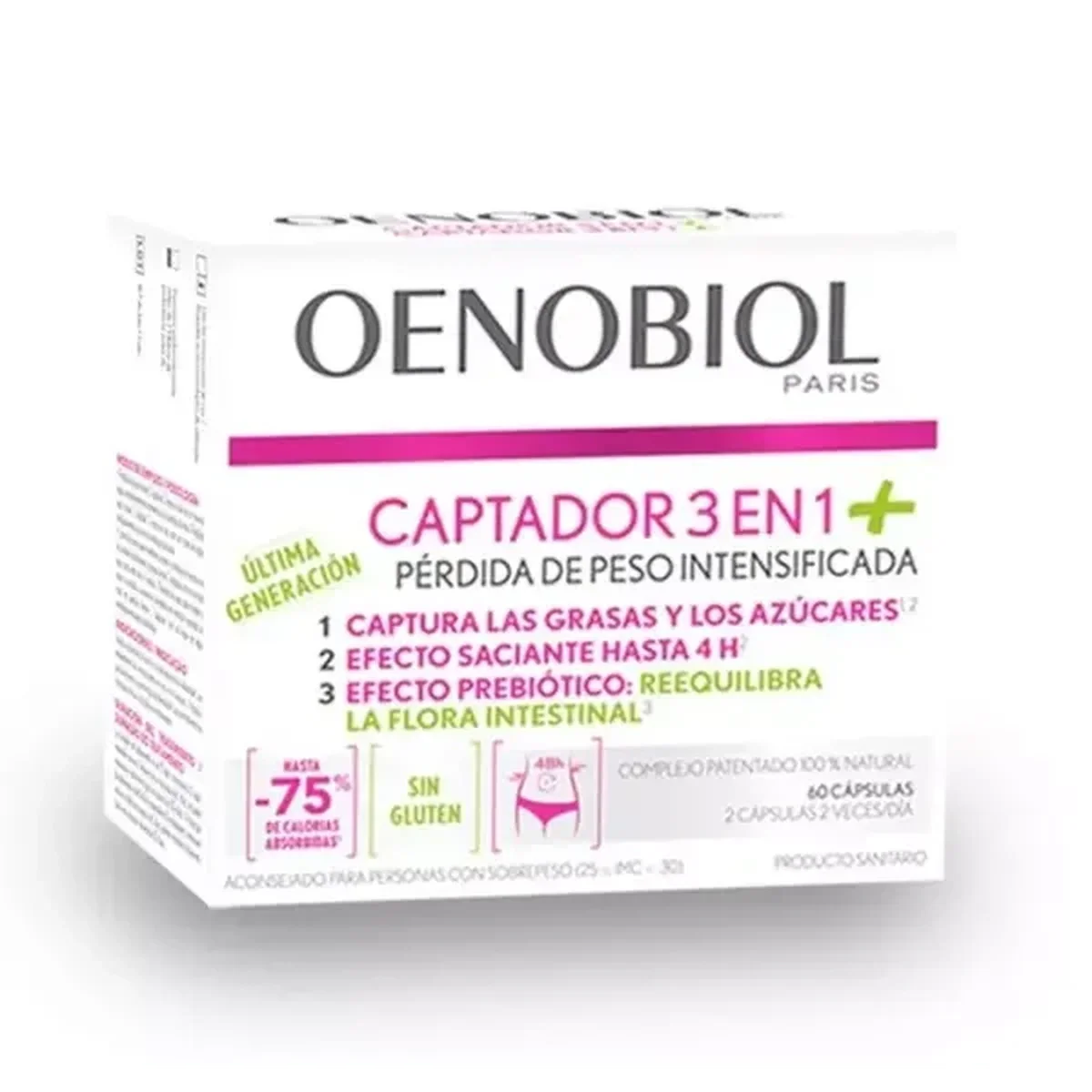 OENOBIOL - Dispositif Medical - Minceur - Capteur 3 en 1+ - Capte les Graisses et les Sucres