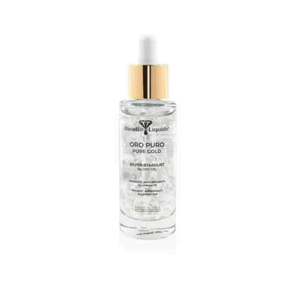 Huile visage Oro Puro Silver Stardust Glow Oil Gioiello Liquido 30 ml argent pur flacon 