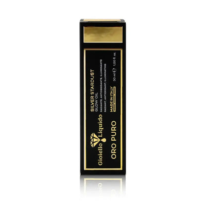 Huile visage Oro Puro Silver Stardust Glow Oil Gioiello Liquido 30 ml argent coffret noir or