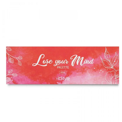 Packaging rouge de la palette itStyle Lose Your Mind Vegan – boîte rectangulaire fleurie avec logo itStyle et mention Vegan