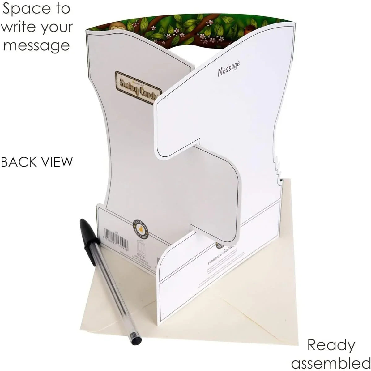 SANTORO Carte de vœux pop-up 3D - Gorjuss Ruby On A Swing - Pour elle, fille, anniversaire