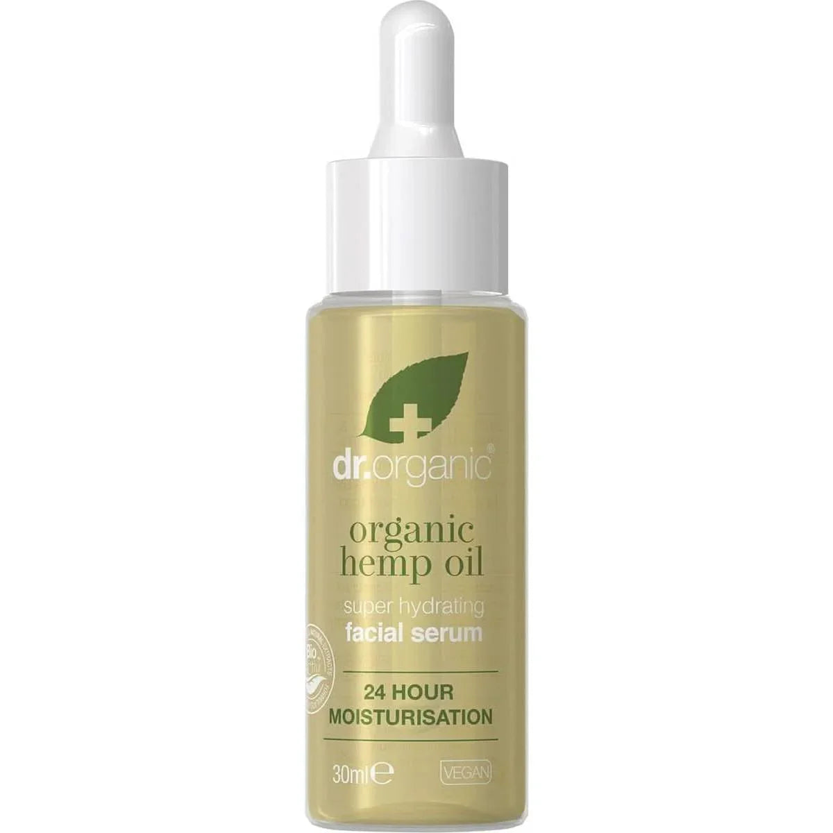 Sérum visage à l'huile de chanvre Dr Organic, hydratant, peaux mixtes, hommes, femmes, naturel, végétalien, sans cruauté, sans parabène