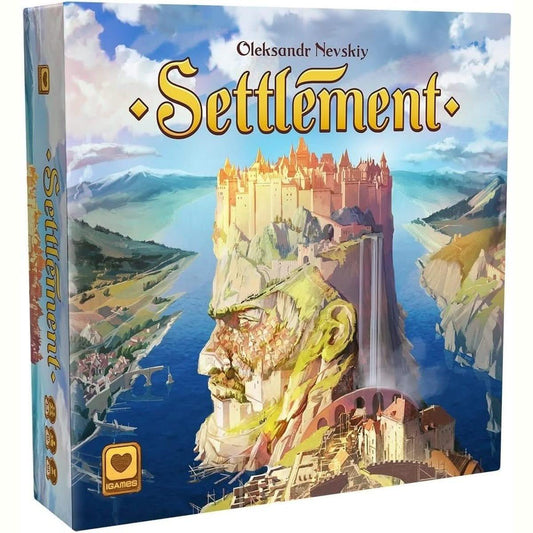 Settlement Jeux de Société IGAMES, un jeu de stratégie captivant où les joueurs explorent des terres, chassent des monstres et construisent des bâtiments pour devenir le seigneur le plus puissant du continent.