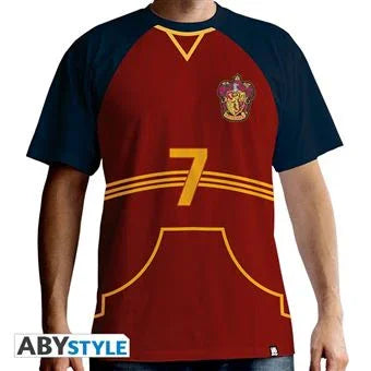 T-shirt Harry Potter Quidditch Captain Gryffindor rouge et or, numéro 7, taille S – ABYstyle
