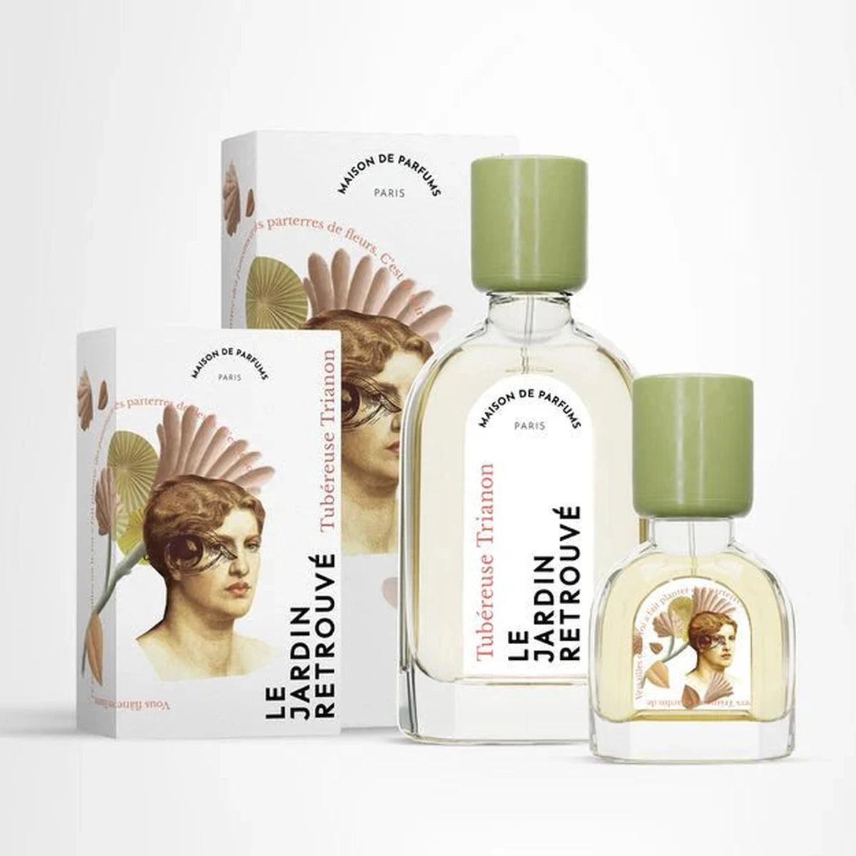 Eau de parfum Tubéreuse Trianon Le Jardin Retrouvé flacon 50 ml bouchon vert