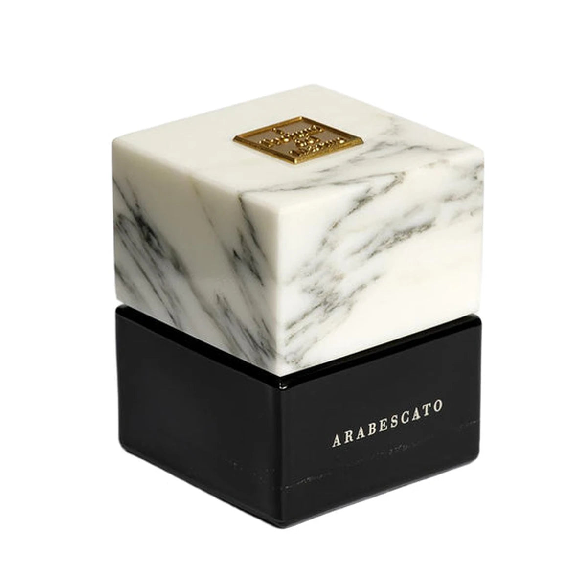 Eau de parfum Arabescato I Profumi del Marmo flacon noir bouchon marbre blanc et or