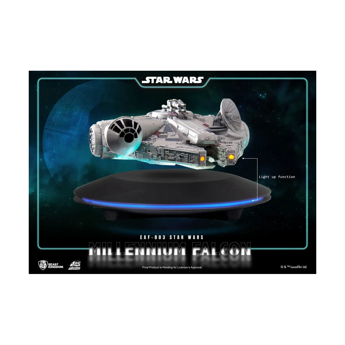 Diorama lumineux Millennium Falcon Egg Attack Floating Beast Kingdom Star Wars vaisseau en lévitation avec LED