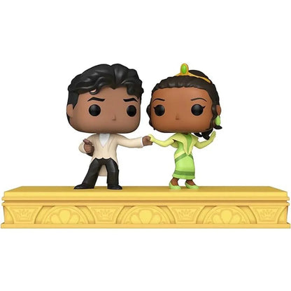 Funko Pop Moment Tiana et Naveen dansant sur socle doré - figurines vinyl Disney 100e anniversaire La Princesse et la Grenouille