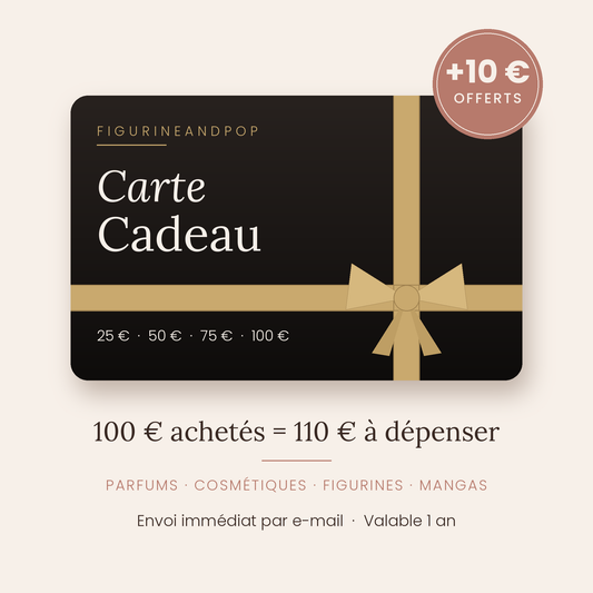 Carte cadeau Figurineandpop – 10 € offerts pour 100 € achetés