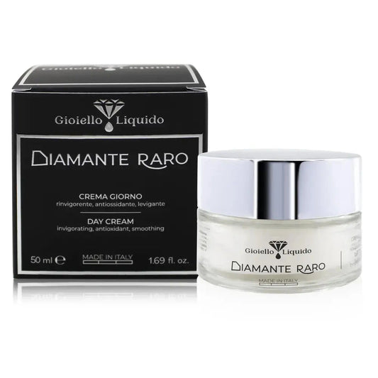 Crème de jour Diamante Raro Gioiello Liquido 50 ml poudre de diamant pot et coffret noir