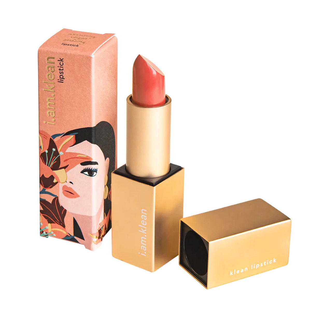 Rouge à lèvres vegan i.am.klean Nectar maquillage naturel packaging illustré