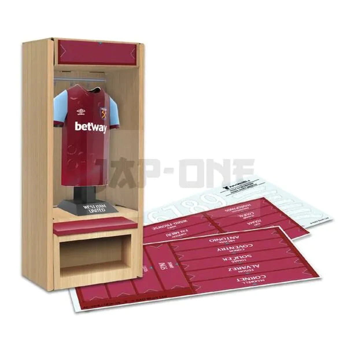 Maillot métallique West Ham United 2023/24 collector déjà monté avec présentoir vestiaire