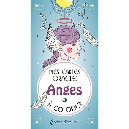 Mes cartes oracle Anges à colorier, un livre illustré avec des anges bienveillants à personnaliser par le coloriage. Parfait pour la méditation et la créativité.