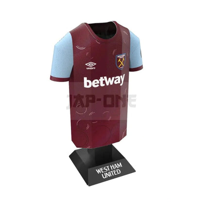 Maillot Métallique West Ham United FC 2023/24 - Collector Déjà Monté avec Présentoir Vestiaire