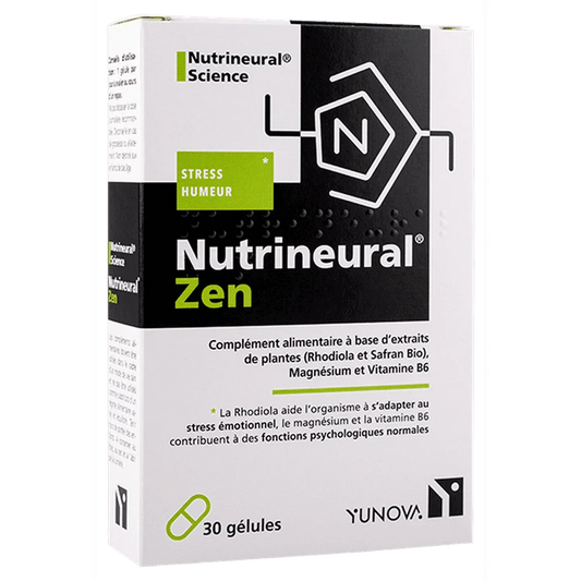 Nutrineural Zen Complement rhodiola et safran-bio stress émotionnel Yunova