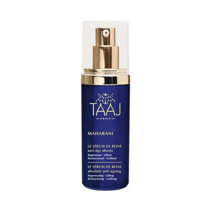 Taaj Maharani Le Sérum de Reine, soin anti-âge absolu inspiré de l'Ayurvéda. Formule ultra-concentrée avec acide hyaluronique, collagène et élastine.