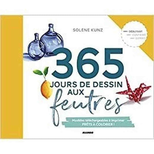 365 jours de dessin aux feutres-kunz solene - Livre