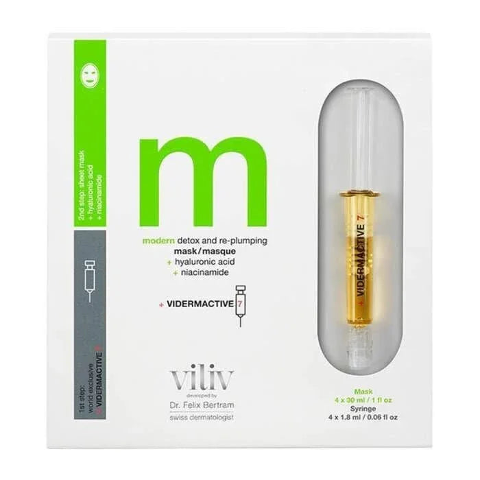 viliv - coffret masque détox, 4x1.8ml Hyaluronique, Niacinamide,vidermactive